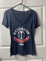 Washington Wizards NBA Short Sleeved T Shirt Womens S Black Playoffs  V Neck - £8.08 GBP