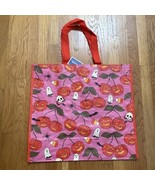 New Marshalls Shopping Tote Reusable Bag  Halloween Pink Skull Spider Gh... - $7.43