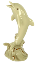 Lenox Dolphin Figurine Bone China Porcelain Ivory White 24K Gold Accents - $223.14 MXN