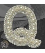 Letter Q White Faux Pearl Iron On Patch Applique Embellishment - $4.00