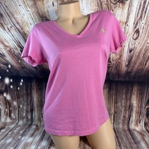 Ralph Lauren Womens Size Large Pink Short Sleeve V-Neck T Shirt Casual Top Tee - £12.88 GBP