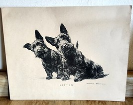 Vintage Morgan Dennis Signed Print Listen Scottie Dog The Texas Company See Pic. - £17.66 GBP