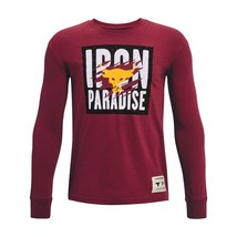 Under Armour Boys Iron Paradise Long Sleeve Shirt 1366898-626 Red Black Size XL - $30.00