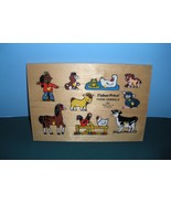 Classic Fisher Pick-Up &#39;N Peek #507 Farm Animals Wooden Puzzle EXC++-NR ... - £21.64 GBP