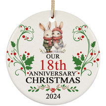 Our 18th Anniversary 2024 Ornament Gift 18 Years Christmas Cute Rabbit Couple - £11.90 GBP