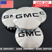 Set of 4 Machined Aluminum Black GMC Center Hub Caps 2014-2023 Yukon XL Sierra 1 - £19.94 GBP