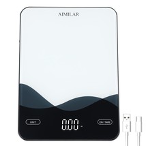 Chargeable Digital Kitchen Food Scale - Aimilar Led Display 22Lb Food Weight - £29.97 GBP