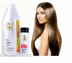 PURE 12% Brazilian Keratin 1000ml Hair Straightening Repair Treatment + Shampoo - £65.68 GBP