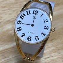 Vintage C Logo Lady Dual Tone Cuff Bangle Swiss Analog Quartz Watch~New Battery - £20.36 GBP