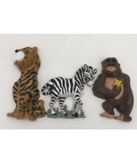 Burwood wall hangings Noah&#39;s ark jungle 3 animals zebra tiger ape vintag... - $375.38 MXN