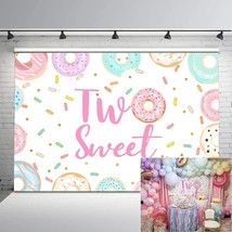 Two Sweet Donut Birthday Backdrop Sweet Donut Second Birthday Party Background 7 - £25.16 GBP