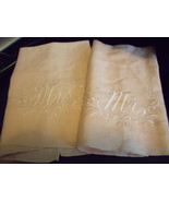 Napkins Pale Pink embroidered in White Mr. on one and Mrs. on the other - $5.00