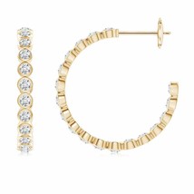 ANGARA 1.26 Ct Natural G VS2 Diamond Round Hoops Earrings for Women in 14K Gold - £1,609.85 GBP
