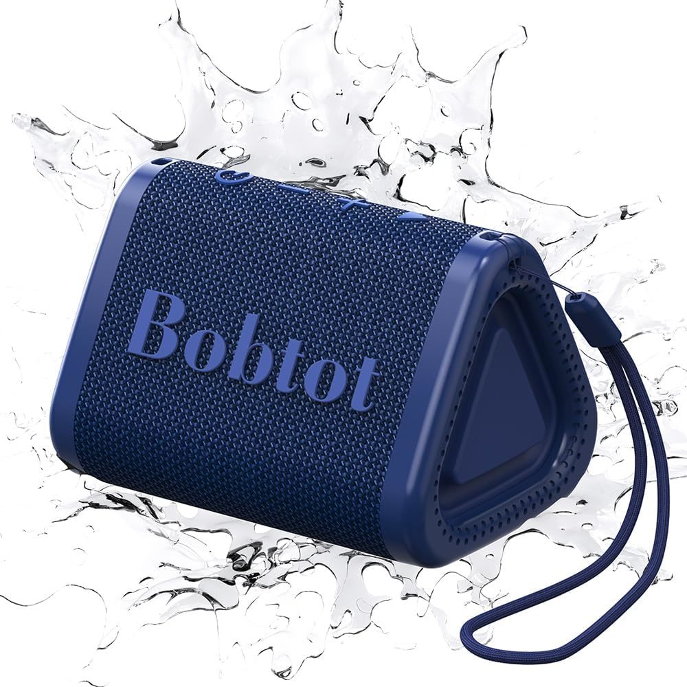 Bobtot Portable Bluetooth Speaker Wireless, Ipx7 Small Shower Speaker, Blue - $37.96