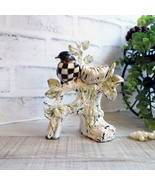 Courtly Bird Figurine Hand Painted Checks Decor Black and White Checked ... - $76.83 CAD