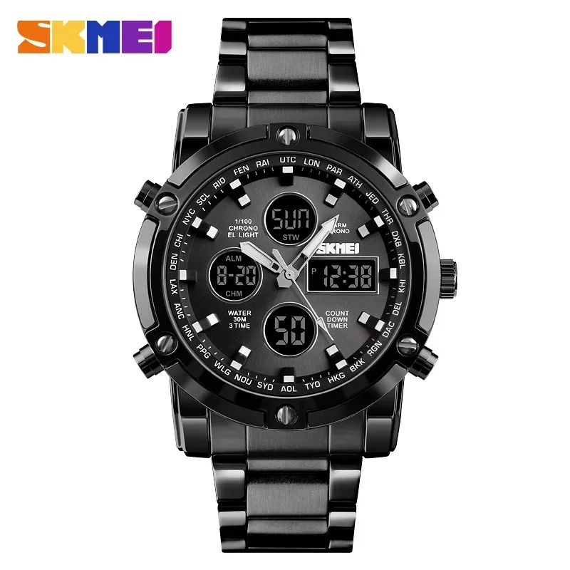 1389 Steel Strap Wristwatch Clock Relogio Masculino Digital Quartz Watch... - £23.88 GBP