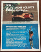 1985 Holiday Inn Vintage Print Ad Win A Lifetime Of Holidays Hotel Adver... - $14.45
