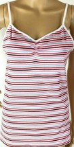 No Boundaries Women&#39;s Juniors Rib Cami Shirt Large (11-13) White Multi Stripe - £6.41 GBP