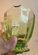 Anchor Hocking Cream & Sugar Cameo Ballerina Pattern Green Uranium Glass image 6