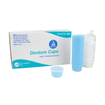 Dynarex 4222 Denture Cup with Lid, Translucent - Case of 250 Count - $1,169.19 MXN
