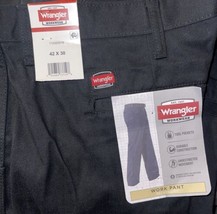 Wrangler Workwear Men’s 42x30 Premium Relaxed Fit Work Black Pants Tool ... - £22.89 GBP