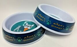 2 x Dog Food Water Dish Pet Sturdy Feeding Bowls 6" Diameter Bowl, When'... - $15.83