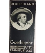 GERMANY Goethe Centenary Frankfurt vintage fold-open illustrated brochur... - $13.41 CAD