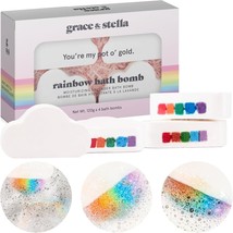 Rainbow Bath Bombs Kids Girls (4-Pack) Christmas Bath Bombs Vegan Bath Bomb Set - £19.32 GBP