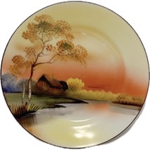 Vintage Noritake Hand Painted Desert Dish Country Scene 6.5 Inch Japan - £7.07 GBP