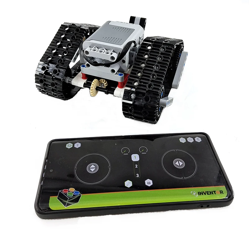 Technical RC APP Programmable Motor Track Tank Car Robot Building Block - £18.39 GBP