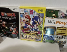Mario &amp; Sonic Olympic Games Nintendo Wii Games Wii Play, Worms Space Odd - $26.59
