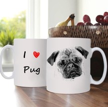 Pug, Cup with dog, Mug, Pet, ceramic, hardness and durability - £10.28 GBP