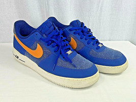 Nike Air Force 1 Low Storm Blue/White-Vivid Orange Denim Sz 13 - EXCELLE... - £78.34 GBP