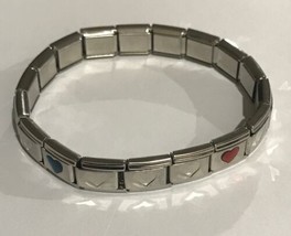 Italia UD Roma  Charm Stainless Steel Stretch Bracelet Heart  Italy - £23.17 GBP
