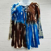 New Skull &amp; Wings Women’s Size Medium Tie Dye Front Lace Up Long Sleeve Top - $22.00