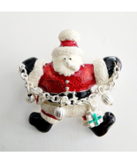 Vintage Santa Claus Christmas Brooch Pin Enamel Metal Collectible - $365.45 MXN