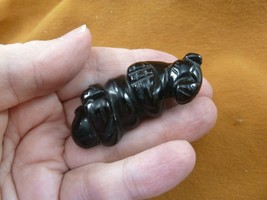 (Y-OTT-LA-716) Black Onyx Sea Otter gemstone carving figurine little baby Otters - £13.85 GBP