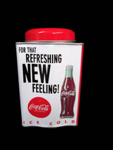Coca-Cola Tin Container Tea Canister With Lid Refreshing New Feeling Retro Style - £7.82 GBP