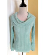 UNITED STATES SWEATERS Mint Green Ribbed Cowl Neck Fitted Long Sleeve Sw... - $15.81 CAD