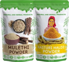Mulethi Powder and Kasturi Haldi For Face Jeshthamadh Wild Turmeric 100g - £14.65 GBP