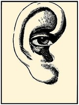1819 Ear with eye drawing quality 18x24 Poster.Sarcastic Wall Decorative... - $28.00