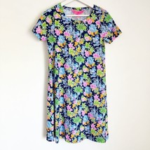 NWT Lilly Pulitzer Disney Cody Navy Blue Floral T-shirt Dress Mickey Min... - $99.99