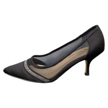 Touch of Nina Dressy Pump Heels Womens 6.5M Black Pointed Toe Satin Rhin... - £21.86 GBP