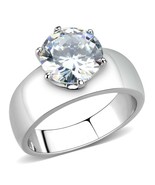 8mm Clear CZ Ring Stainless Steel TK316 - $24.60 CAD