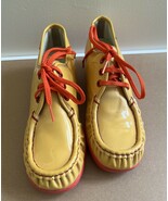 SAS Vintage Yellow Red Wedge Patent Leather Shoes Size 8.5 - $67.68 CAD