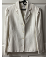 Jones New York  Blazer Womens Plus Size 14 Linen Blend 3 Button White Li... - $28.88