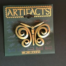 Estate Artifacts Jj Marked Antique Goldtone Modernist Curlicue Butterfly Moth Pi - £15.41 GBP
