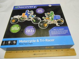 Discovery Kids Motorcycle &amp; TRI-RACER Set 283+ Pcs Metal Twin Pack Nib Christmas - £5.44 GBP