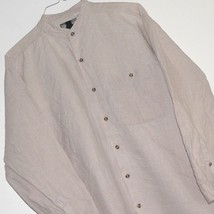 MEN&#39;S Sz L / Large ~ COLLARLESS NEHRU / PEAKY BLINDERS / GRANDAD SHIRT ~... - £13.95 GBP