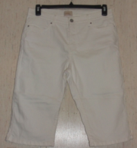 Excellent Womens Levi&#39;s 512 &quot;Perfectly Slimming&quot; Ivory Denim Skimmer Size 16 - £19.90 GBP